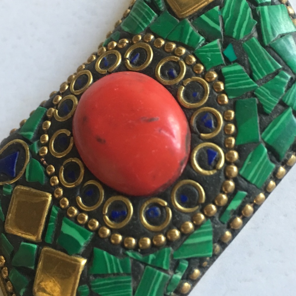 Boho Ethnic Statement Necklace Stone Chips - image 3